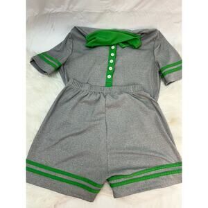 Girl's Medium Outfit Shorts Top Shirt GUC Gray Green GUC